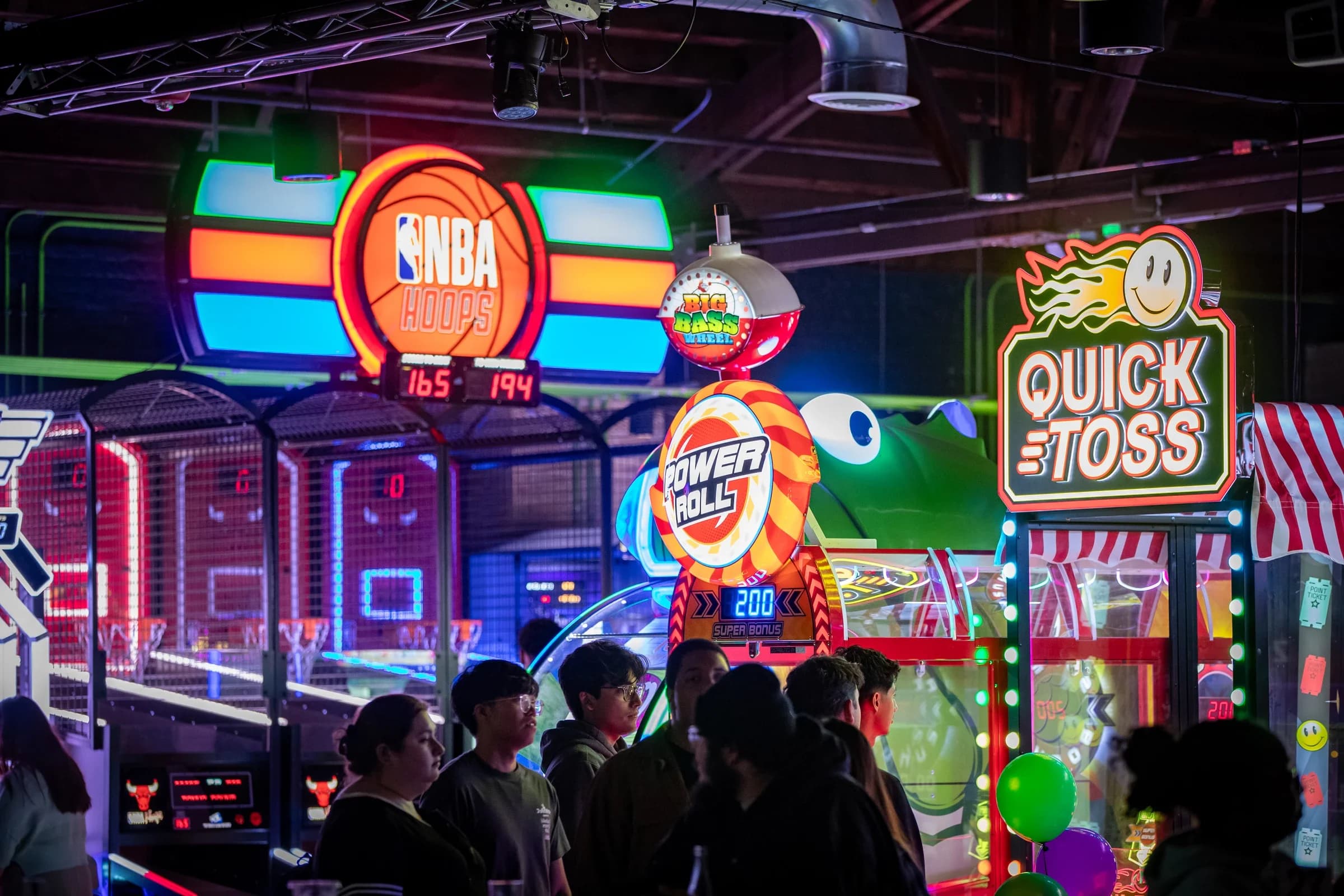 Ignite Arcade games floor during the Tuesday half-off promotion.